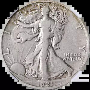 1921-D ウォーキング リバティ ハーフ NGC VF 詳細 キー デート ナイス アイ アピール ナイス ストライク