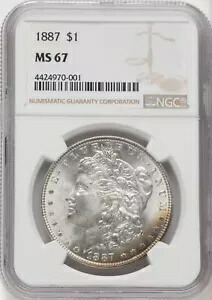 1887 米国モルガン銀貨 1 ドル - NGC MS 67