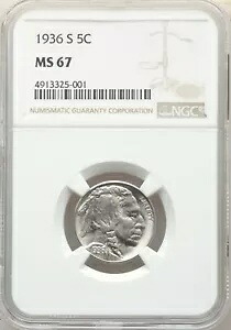 1936-S バッファロー ニッケル MS-67 NGC｜WORLD RESOURCE【KING店】