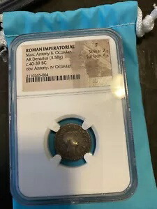 マルク・アントニーとオクタヴィアン AR デナリウス ローマ銀貨 紀元前 40 - NGC Fine｜WORLD RESOURCE【KING店】 449,955円