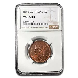 1856 ラージ セント MS-65 NGC (スラント 5、レッド/ブラウン)｜WORLD RESOURCE【KING店】