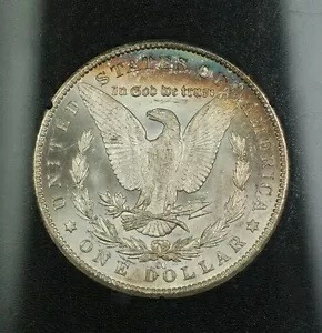 1883-CC GSA モーガン シルバー ダラー $1 NGC MS-65 *リバース トーン* 箱と COA 付き