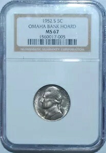 1952 S NGC MS67 5C ジェファーソン ニッケル｜WORLD RESOURCE【KING店】
