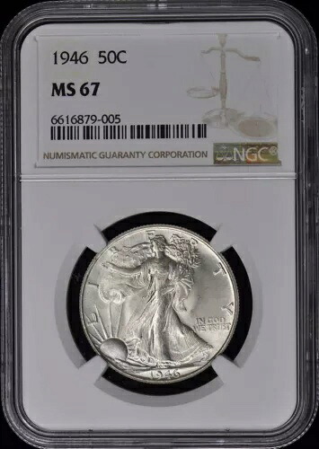 1946 ウォーキング リバティ ハーフダラー 50C NGC MS67｜WORLD RESOURCE【KING店】