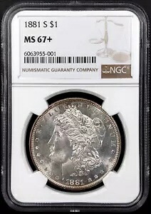 1881 S モルガン ドルが NGC によって MS 67 PLUS 認定されました。信じられないほどの切れ味！