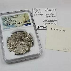 1651 Cob 8 Reales MARAVILLAS SHIPWRECK ポトシ ボリビア NGC VF クラウン C/S *H504｜WORLD RESOURCE【KING店】