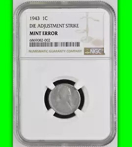 1943 NGC スチール 1c テストピース ? $1,512-APR ダイ調整ストライク リンカーン セント
