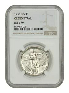 1938-D 50C オレゴン NGC MS67+ - クラシック シルバー 記念品 - 低造幣品