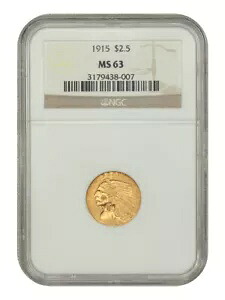 1915 $2.50 NGC MS63 - インディアン $2.5 419,760円