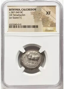 c.387-340 BC ビテュニア、カルケドン AR テトラドラクマ NGC XF40