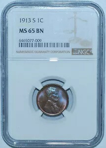 1913 S NGC MS65BN リンカーン ウィート セント
