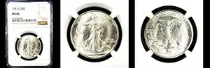 1941-D 50C NGC MS66- PQ ウォーキング リバティ ハーフ 420,255円