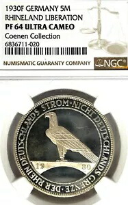 ドイツ ワイマール共和国 1930 F 5 マーク リベレーション ターラー NGC PF 64 UCAM PROOF PP