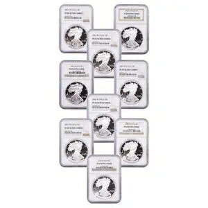 9 個セット 2001-2010-W 1 オンス シルバー プルーフ アメリカン イーグル NGC PF69 UC