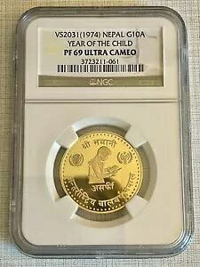 ネパール 1974 子年 10 アサルフィ ゴールド NGC PF69 ウルトラ カメオ SKU# 1878 433,400円