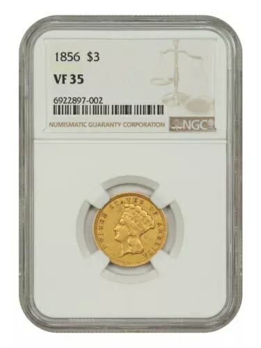 1856 $3 NGC VF35 - 3 ドル