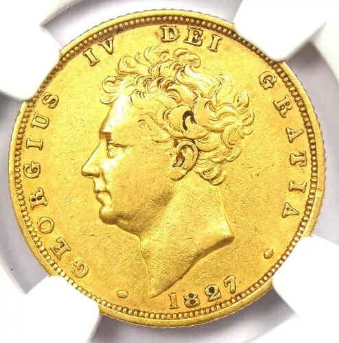 1827 ゴールド ブリテン イングランド ジョージ 4 世 ゴールド ソブリン イギリス コイン 1S - NGC XF45 (EF45)