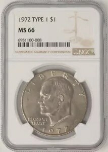 1972 タイプ 1 アイゼンハワー ドルドル アイク MS66 NGC 947898-5
