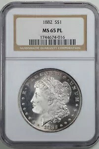 1882年 $1 モーガン シルバー ダラー MS65PL NGC 1744674-016