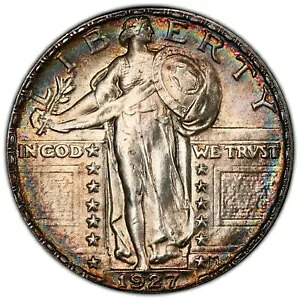 1927 25C MS64 FH PCGS トーン カラー スタンディング リバティ クォーター |パラダイムコイン
