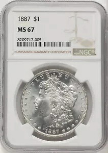 1887 米国モルガン銀貨 1 ドル - NGC MS 67｜WORLD RESOURCE【KING店】