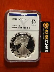 1994 P プルーフ シルバー イーグル NGC NGCX PF10 ウルトラ カメオ - 完璧な 10 ポイント評価｜WORLD RESOURCE【KING店】 431,145円