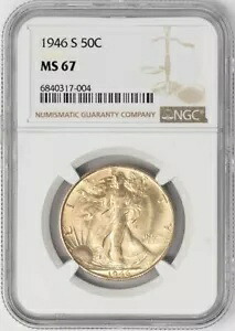 1946-S ウォーキング リバティ ハーフ 50c MS67 NGC 948416-3｜WORLD RESOURCE【KING店】 440,880円