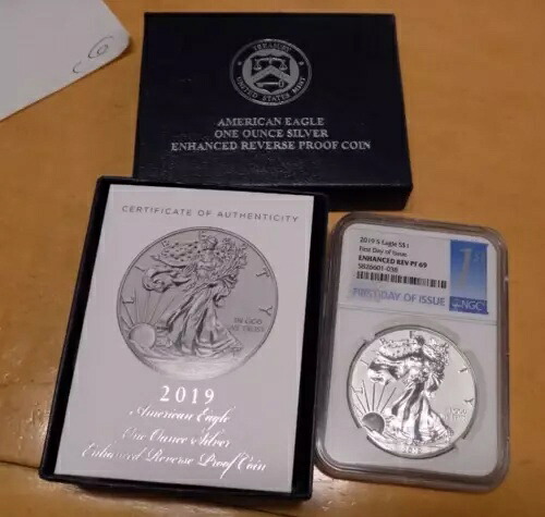 2019-S 強化されたリバース プルーフ シルバー イーグル 初日、ボックスと COA NGC 69 付き｜WORLD RESOURCE【KING店】