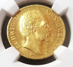 ドイツの州: バイエルン州。ルートヴィヒ 2 世 ゴールド 20 マーク 1873-D MS64 NGC。|WORLD RESOURCE【KING店】