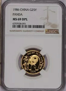 1986 ゴールドパンダ 25 元 NGC MS69 DPL。ポップ 5、最高級の知られている。｜WORLD RESOURCE【KING店】