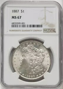 1887 米国モルガン銀貨 1 ドル - NGC MS 67｜WORLD RESOURCE【KING店】