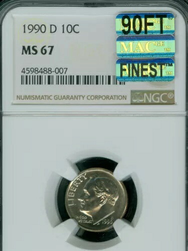 1990 D ルーズベルト ダイム NGC MS67 90FT PQ MAC 最高級レア MAC スポットレス フィートで 4,000 ドル｜WORLD RESOURCE【KING店】