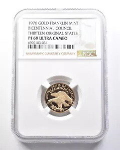 1976 ゴールド フランクリン造幣局建立 200 周年評議会 13 起源状態 PF69 UCAM NGC *5371｜WORLD RESOURCE【KING店】