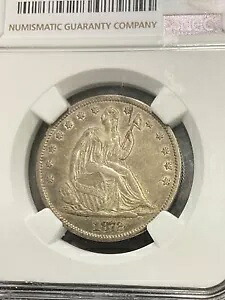 NGC AU55 1872 S 着席 半ドル 非常に厳しい日付