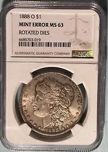 1888-O モルガン ダラー ローテーション ダイス ミント エラー NGC MS63 ? 希少。ハイグレードの例｜WORLD RESOURCE【KING店】