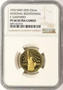 1976 国家生誕 200 周年金メダル NGC PF68 UCAM F. ガスパロ SWO-52ID 23mm
