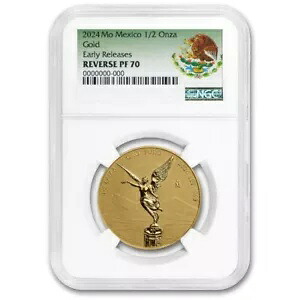2024 メキシコ 1/2 オンス Rev Prf ゴールド リベルタード PF-70 NGC (ER)｜WORLD RESOURCE【KING店】