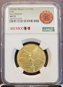 2023 メキシコ 1/2 ONZA ゴールド リベルタ NGC MS 70 早期リリース