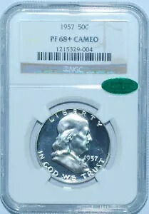 1957 NGC PR68+CAM CAC カメオ フランクリン 0.5 ドル