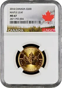 2016 カナダ金貨メープルリーフ MS67、カナダ 1/2 オンス金貨、NGC コイン|WORLD RESOURCE【KING店】