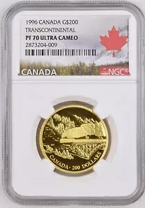 1996 カナダ金貨トランスコンチネンタル PF70 UC、カナダ $200 金貨、NGC コイン｜WORLD RESOURCE【KING店】