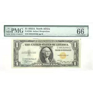 1935A $1 シルバー証明書 北アフリカ 第二次世界大戦 FR2306 66 EPQ PMG