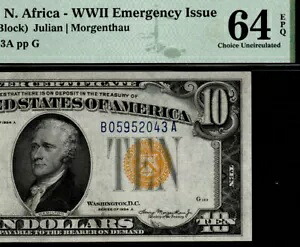 $10 1934A 北アフリカ B-A ブロック PMG 64 EPQ Fr 2309 第二次世界大戦緊急号｜WORLD RESOURCE【KING店】