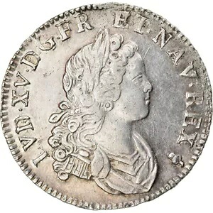 [#218890] コイン、フランス、ルイ 15 世、1/2 ?cu de France-Navarre、1/2 ECU、44 ソル、1