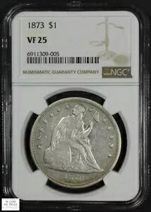 1873 着席リバティ シルバー ダラー $1 NGC VF 25