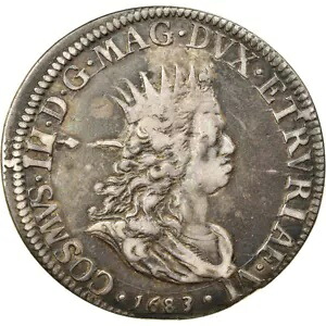 [#876027] コイン、イタリア州、リボルノ、コジモ 3 世、トレロ、1683、EF、シル、ver｜WORLD RESOURCE【KING店】