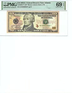 2004 $10 FRN FR2039-F* PMG 69 EPQ、アトランタ * S/N F00000926* に注意してください。｜WORLD RESOURCE【KING店】