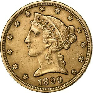 [#1029631] 米国、5ドル、ハーフイーグル、コロネットヘッド、1899年、米国造幣局、ゴールド、A