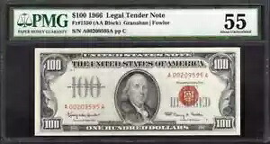 1966 年 $100 法定通貨 PMG 55 Fr.1550｜WORLD RESOURCE【KING店】