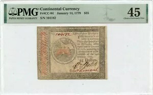 1779 年 1 月 14 日 $35 大陸通貨 CC-94 PMG EF45｜WORLD RESOURCE【KING店】 222,200円
